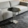 Mesa Auxiliar de Sofá de Piedra de Lujo Natural, Mesa de Esquina, Mesa de Café Pequeña Minimalista Moderna de Lujo Ligero de Mármol de Alta Gama ¡Wow!