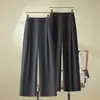 Pantalones de Moda de Otoño de Tiro Alto de Pierna Ancha para Mujer, Sueltos y Adelgazantes, Pantalones Casuales con Caída, Pantalones Simples para Traje de Oficina