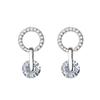 Zhen Rong Chapado Plata Esterlina 925 Aguja para Oreja Exquisitos Aretes de Botón Diamante Flash Zircón Elegantes Simples Aretes Combinables Joyería Coreana para Mujer