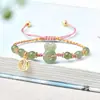 Pulseira de coelho em prata de lei com jade Hetian natural pulseira do zodíaco coelho feminino estilo ins nicho Mãos de namoradas Mori
