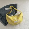 Bolsa de Lona para Mujer de Gran Capacidad 2024 Nueva Moda Diseño Rayado Bolso de Hombro Cruzado Personalizado Ins Bolso Dumpling
