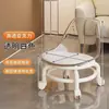 Taburete de acrílico con ruedas universales silenciosas, silla pequeña para uso doméstico, taburete bajo con respaldo extraíble, silla giratoria