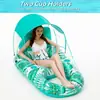 Tienda de Sol Inflable, Flotador Inflable de Protección Solar, Sillón Flotador para Piscina de Adultos, Bote Flotador con Portavasos, Silla Flotante con Toldo y Respaldo