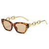 Gafas de Sol Ojo de Gato de Celebridad de Internet Transfronterizas Europeas y Americanas Patilla de Cadena Protección Solar UV Tendencia de Moda Fotografía Callejera Gafas de Sol de Montura Cuadrada
