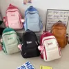 Mochila de Aspecto Elegante para Niñas, Estudiantes de Secundaria y Preparatoria, Gran Capacidad, Bolso Escolar Casual Sencillo, Mochila Ligera para Viajes de Color Contrastante
