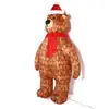 Oso de Navidad Inflable Transfronterizo de 2.1 m con Luz LED Oso Marrón de Navidad Modelo Inflable para Decoración de Patio y Centro Comercial Exhibición Exterior