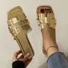 Amazon Transfronterizo Tallas Grandes Color Sólido Casual Textura de Piedra Chanclas Mujer Punta Cuadrada Suela Plana Usables Playa Una Correa Chanclas Mujer