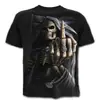 Moda Masculina Casual Cráneo Blanco y Negro 3D Pareja Impresión Digital 3D Camiseta Holgada para Hombres y Mujeres Mangas Cortas