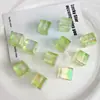 Nuevas cuentas acrílicas cuadradas transparentes mate UV de alta calidad de 14 mm con agujeros rectos para materiales y accesorios de cadenas para teléfono DIY