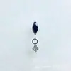 Brinco Pingente G23 Titânio Liga de Titânio Astmf-136 Zircônia Redonda Única Marquise Piercing Labial Stud de Titânio com Rosca Interna