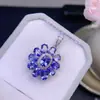 Colgante de Tanzanita Natural, Morado Seductor, Cuerpo Completamente Limpio, Plata 925, Artesanía Fina Incrustada Piedra Principal 4*6mm