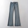 Pantalones acampanados de cintura alta para mujer, estilo americano, estilo retro, para otoño e invierno, con diseño de industria pesada, vaqueros adelgazantes