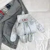 Bolsa de Orejas de Conejo de Dibujos Animados 2026 Nuevo Modelo Mochila de Lona Rayada Vertical para Viajes Diarios Gran Capacidad Mochila Versátil de Contraste de Color