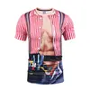 Estilo Nuevo de Verano 3D Europeo y Americano Manga Corta Ropa Formal para Hombre Falso Dos Piezas Estampado Digital Original Creativo Regalo Camiseta
