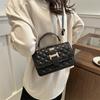 Bolso texturizado estilo coreano para mujer 2024 principios de primavera nuevo hilo de bordado Bolso de mujer estilo occidental bolso cruzado simple bolsa cuadrada pequeña de color contrastante