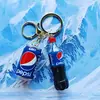 Llavero de botella de refresco de caricatura simulación Coca Sprite Fanta para pareja bolsa colgante de coche pequeño regalo