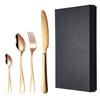 Conjunto de louça de aço inoxidável transfronteiriço 1010 banhado a ouro bife criativo Conjunto de utensílios de mesa de quatro peças de estilo ocidental