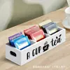 Caja de Almacenamiento de Madera Transfronteriza Almacenamiento de Bolsitas de Té y Café Cocina Barra Madera Maciza Compartimento Multifuncional Caja de Almacenamiento de Escritorio