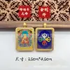 Caixa Thangka Gawu Pingente Tara Amarelo-Verde Amuleto Buda Colar Pingente Comemorativo Dupla Face