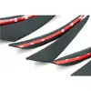Faca de Vento para Para-choque de Carro de Fibra de Carbono Transfronteiriça Nova Faca de Vento Mini Universal Spoiler Pequeno Faca de Vento 6 Peças