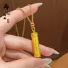 Collar Colgante Cilíndrico con Sutra del Corazón Dorado de Moda para TikTok para Mujer, Cadena de Suéter de Perlas Sólidas, Regalo a la Moda para Novia