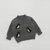 Roupas Infantis Coreanas Outono e Inverno Colete Externo para Bebê Suéter Novo Estilo Cardigan de Tricô Fofo Roupa Externa para Meninos e Meninas