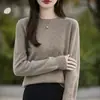 Primera línea listo para usar capa base suéter rojo mujer estilo otoño e invierno talla grande ropa de mujer top cuello redondo tejido capa base mujer