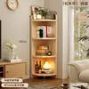 Estantería de esquina con núcleo de madera maciza, estante de almacenamiento de pie, librería estrecha para niños en casa, armario de almacenamiento integrado montado en la pared