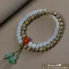 Pulsera de Sandalo Verde Argentino de 8mm con Doble Bucle para Hombres y Mujeres, Cuentas Budistas de Sandalo, Cuentas de Oración, Artículo Cultural, Regalo al por Mayor