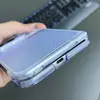 Adecuado para Apple 18 DUO, funda de teléfono plegable transparente con textura de fibra de carbono para iPhone 18 DUO PC