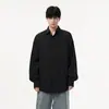 Camisa Social Masculina Early Eight Outono Americano Solta Casual Camisa Jaqueta Casal High Street Cor Lisa Manga Longa