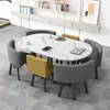 Mesa Ovalada para Conferencias Simple y Moderna para 6-8 Personas Mesa Larga Combinación de Mesa y Silla para Sala de Lectura de Biblioteca Sala de Entrenamiento Recepción