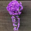 Venta directa del fabricante: Flores de Glicina Artificiales, Flores de Frijol Artificiales Densas, Decoraciones de Techo para Bodas, Flores Falsas, Plantas Verdes de Plástico