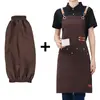 Delantal de Lona Impermeable y a Prueba de Aceite Set Personalizado para Cocina Casera Ropa de Trabajo para Mujeres, Estampado y Resistente a Manchas, Catering, Venta al por Mayor Transfronteriza