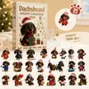 Calendario de Adviento Dachshund 2026 Navidad Adviento Colgante de Dachshund Caja de Regalo Festiva