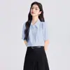 2026 Verano Ropa Profesional Formal Trabajo Desplazamiento Entrevista Camisa Blanca Gasa Manga Corta para Mujer
