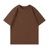 Nova Camiseta Lisa de Verão com Gola Redonda e Manga Curta Masculina Solta Tamanho Plus Size Manga Meia Camada Base Suporte LOGO Bordado Comércio Exterior
