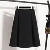 Saia Feminina Plus Size, Novo Estilo de Verão, Cintura Alta, Cobre o Quadril, Emagrecimento, Saia Evasê Versátil, Fashion com Bolsos, Saia Evasê Estilo Francês