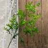 Pico de bambu de galho alto céu estrelado dente-de-leão verde escuro verde claro estilo floresta celebração de casamento decoração marcador de corredor arranjo de flores teto alto material de folha