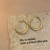 Pendientes de anillo liso transfronterizos europeos y americanos con aguja de plata, pendientes de nicho de viento frío, pendientes de temperamento de moda, lujo ligero, sentido de alta gama