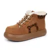 Zapatos de Algodón para Mujer de Nuevo Estilo Invernal con Suela Gruesa y Forro de Felpa para Calidez Zapatos de Osito para Mujer Monstruo de Pie Grande Cómodos Resistentes al Desgaste Antideslizantes Zapatos para Madre