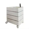 Carrito de gabinete de almacenamiento giratorio móvil de plástico debajo de la mesa mesita de noche lateral de almacenamiento lateral de gabinete con cajones gabinete de bocadillos