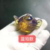 Pote de alça de cera de abelha âmbar de segunda geração cor que muda âmbar azul purificação de água âmbar de sangue amarelo gema para jogar cartas mahjong decoração de alça presente