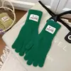 Guantes de punto estilo coreano otoño e invierno ciclismo logo de hamburguesa lindos de cinco dedos cálidos protección extendida de muñeca guantes sin dedos para pantalla táctil mujer