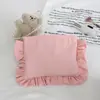 Bolsa de maquillaje con volantes estilo Ins, bolso de mano simple y elegante, bolsa de almacenamiento impermeable de nailon de color liso de gran capacidad