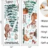 Pegatina de Pared de Animales del Bosque de Invierno Animales Pino Autoadhesiva Pintura Guardería Dormitorio Decoración de Pared Invierno Navidad Pegatina