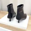 Botines de Tacón Alto Estilo Francés de Temporada First Encounter para Mujer, Tacón Delgado, Nuevos Botines de Moda Europeos y Americanos con Punta Fina 2026, Botines Elegantes y Delgados para Otoño e Invierno