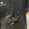 Liberación de ambas manos ~ nueva cadena para gafas colgante de cuello de cuero negro portátil para guardar gafas de gatito, cadena para gafas de sol anti-pérdida, regalo
