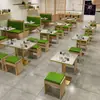 Mesa y Sillas de Comedor de Pizarra Comerciales, Restaurante de Comida Rápida, Tienda de Fideos, Cafetería, Tienda de Té de Leche, Taburete de Madera Maciza, Combinación de Cabina de Mesa y Sillas de Comedor