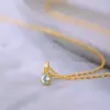 Collar Exquisito de Plata de Ley S925 con Circonita Azul Claro en Forma de Gota de Agua para Mujer, Cadena Sencilla de Moda Elegante de Alta Gama, Versátil para la Clavícula